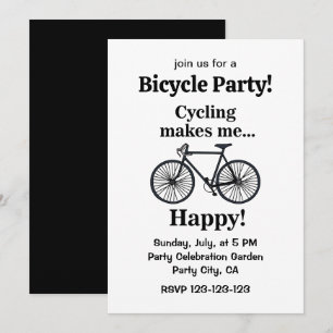 Invitation Fête de cyclisme à vélo