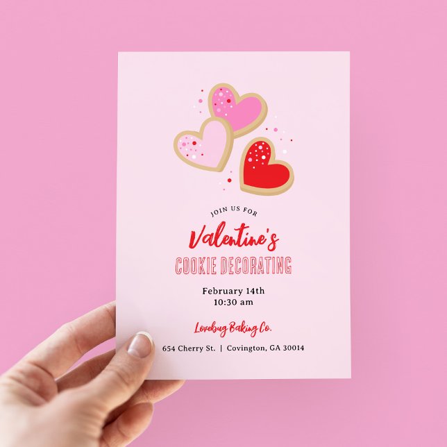 Invitation Fête de décoration de biscuits de la Saint-Valenti (Créateur téléchargé)
