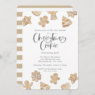 Invitation Fête de décoration de biscuits de Noël