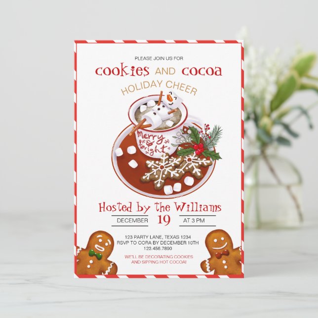 Invitation Fête de décoration de biscuits de Noël (Debout devant)