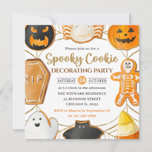 Invitation Fête de décoration de biscuits d'Halloween à l'aqu