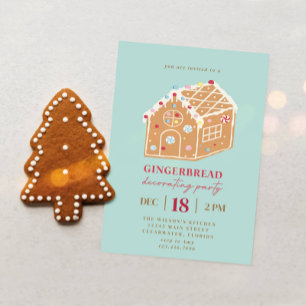 Invitation Fête de décoration de la maison de pain d'épice de