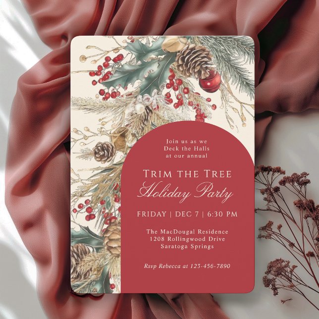 Invitation Fête de décoration de l'arbre de Noël  (Available in both printed and instant download digital formats.)