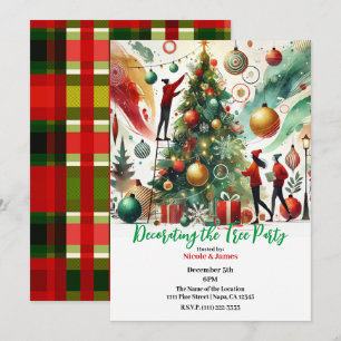Invitation Fête de décoration de l'arbre de Noël 