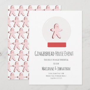 Invitation Fête de décoration de maison en pain d'épices dans