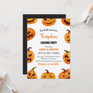 Invitation Fête de découpage de citrouille Halloween Jack O L