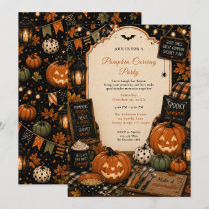 Invitation Fête de découpage de citrouilles