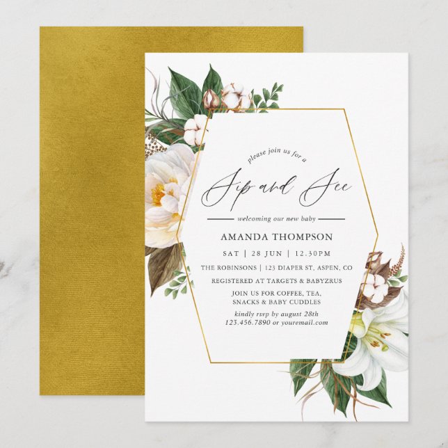 Invitation Fête de découverte et de dégustation florale géomé (Devant / Derrière)