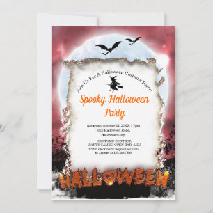 Invitation Fête de déguisement Halloween épouvantable 