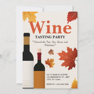 Invitation Fête de dégustation de vin d'automne vintage rouge
