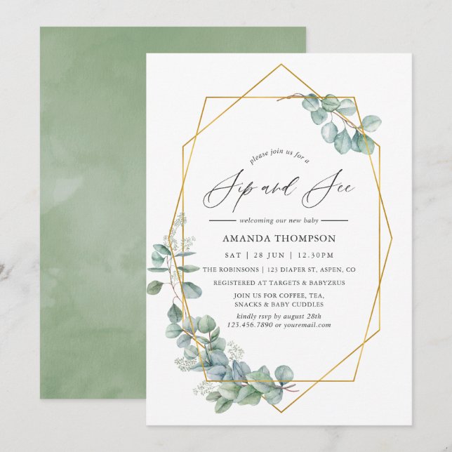 Invitation Fête de dégustation et découverte à l'aquarelle gé (Devant / Derrière)