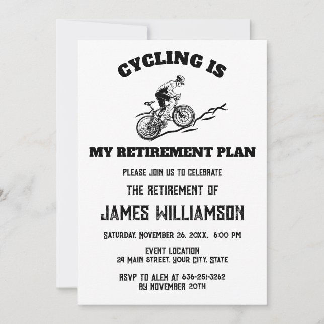 Invitation Fête de départ à la retraite de cyclisme (Devant)