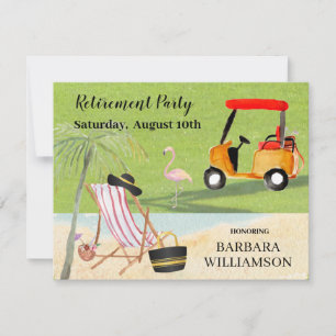 Invitation Fête de départ de la tournée en voiturette de golf