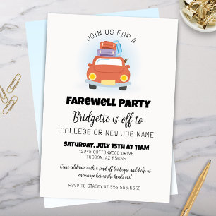 Invitation Fête de départ de promo rétro fun