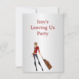 Invitation Fête de départ Événement Fille avec bagages