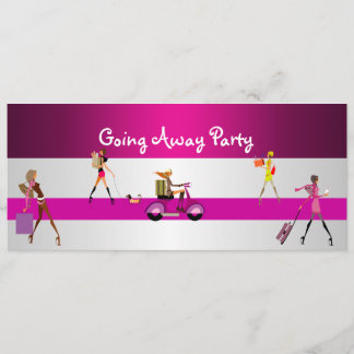 Invitation Fête de Départ Filles Vélo Bagages Amus