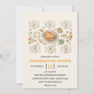 Invitation Fête de dîner d'automne vacances de thanksgiving