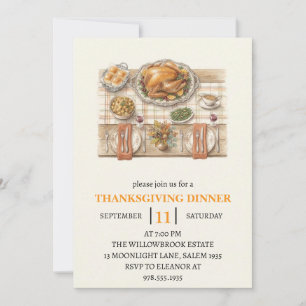Invitation Fête de dîner d'automne vacances de thanksgiving