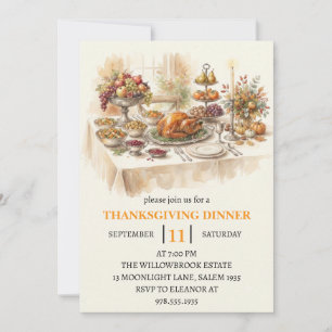 Invitation Fête de dîner d'automne vacances de thanksgiving