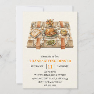 Invitation Fête de dîner d'automne vacances de thanksgiving