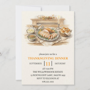 Invitation Fête de dîner d'automne vacances de thanksgiving 