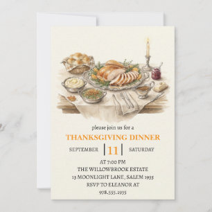 Invitation Fête de dîner d'automne vacances de thanksgiving 