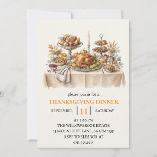 Invitation Fête de dîner d'automne vacances de thanksgiving
