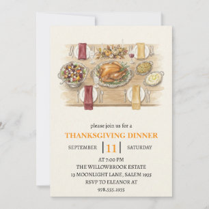 Invitation Fête de dîner d'automne vacances de thanksgiving