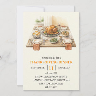 Invitation Fête de dîner d'automne vacances de thanksgiving 