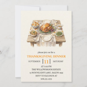 Invitation Fête de dîner d'automne vacances de thanksgiving 
