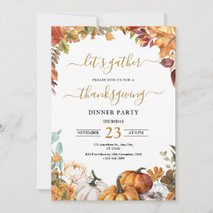 Invitation Fête de dîner de Thanksgiving, Faisons des remerci