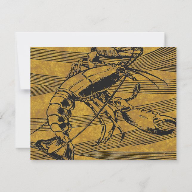 Invitation Fête de dîner élégante au homard (Dos)