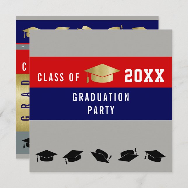 Invitation fête de diplôme / diplôme élégant (Devant / Derrière)