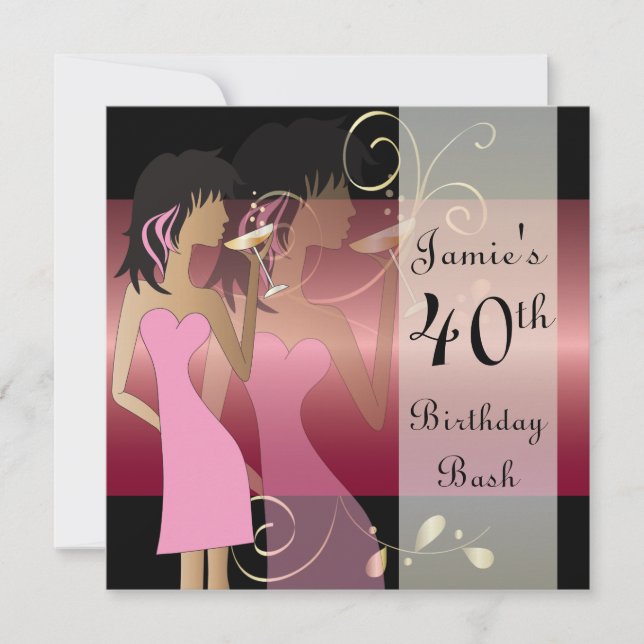 Invitation Fête de Divas pour Anniversaire ou Enterrement de  (Devant)