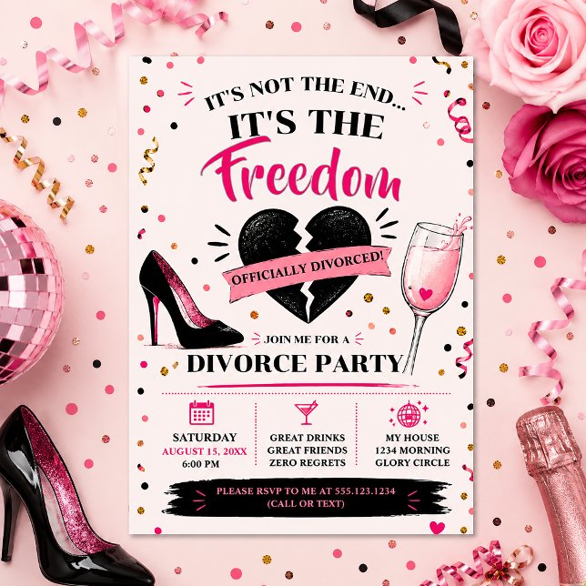 Invitation Fête de divorce impertinente | (Créateur téléchargé)