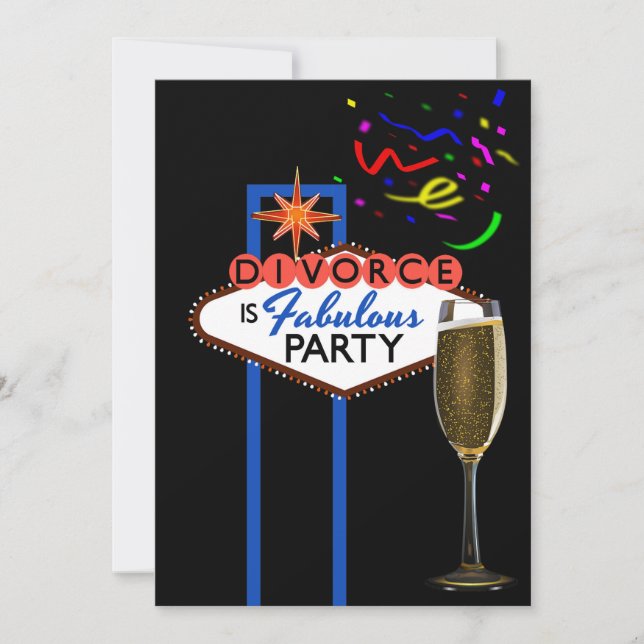 Invitation Fête de divorce sur le thème de Las Vegas (Devant)