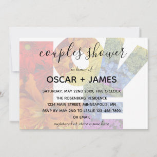 Invitation Fête de douche de couples de même sexe Fleurs D'AM