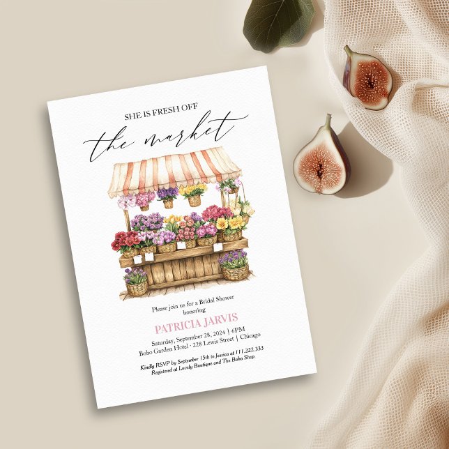 Invitation Fête de douche de mariage Fleuriste Elle est hors  (Créateur téléchargé)
