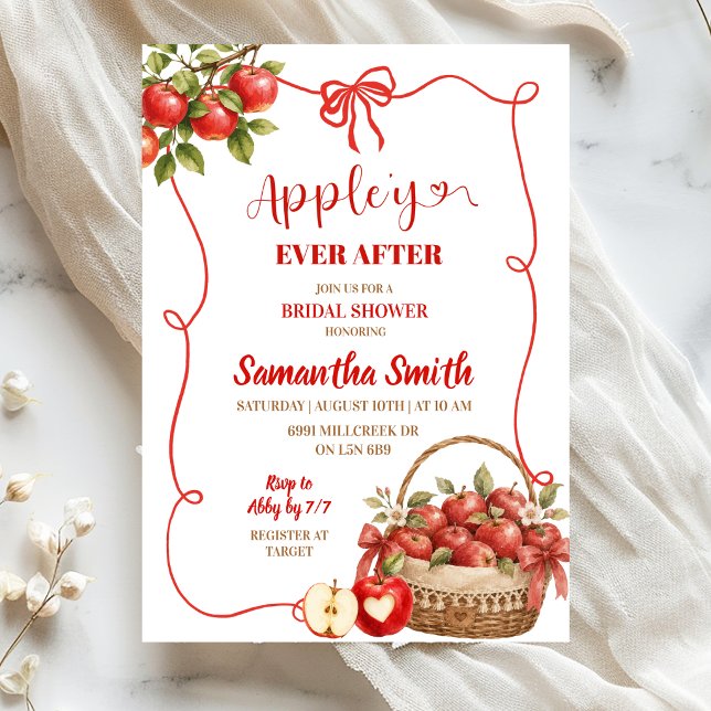 Invitation Fête de douche de mariée Fall Appley ever after (Créateur téléchargé)