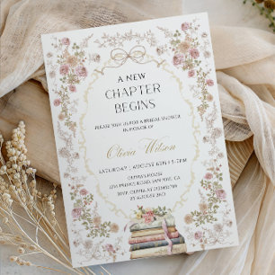 Invitation Fête de douche de mariée : Un Nouveau Chapitre Com
