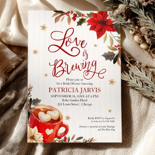 Invitation Fête de douche de noce de Noël "L'Amour est en tra