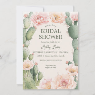 Invitation Fête de douche nuptiale Boho Cactus Fiesta