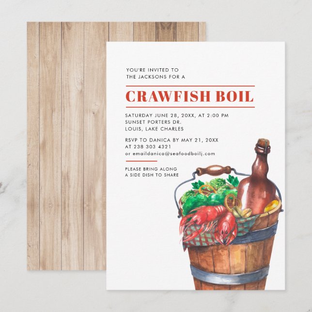 Invitation Fête de famille de fruits de mer d'été (Devant / Derrière)