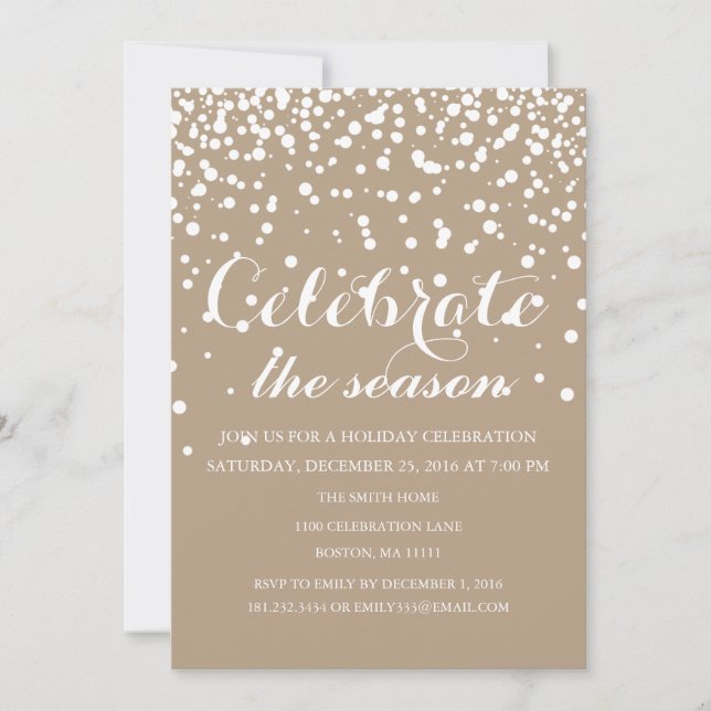Invitation Fête de famille des vacances de Noël (Devant)
