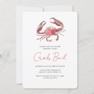 Invitation Fête de famille estivale au crabe bouilli