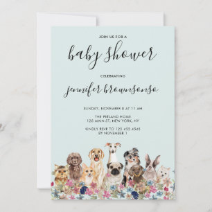 Invitation Fête de famille pour animaux de compagnie pour béb