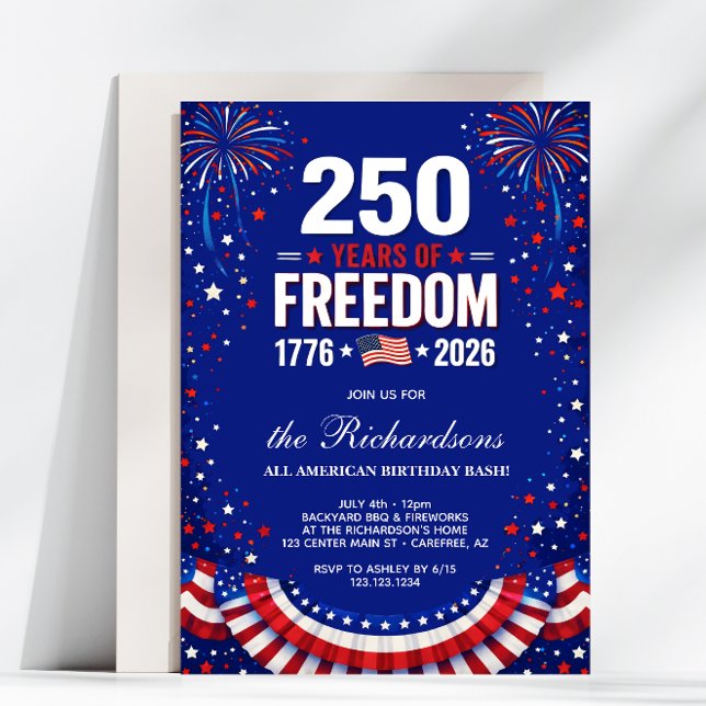 Invitation Fête de famille USA 250 ans de liberté  (Créateur téléchargé)