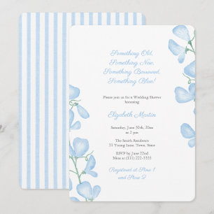 Invitation Fête de Fête des mariées Florale d'été bleu