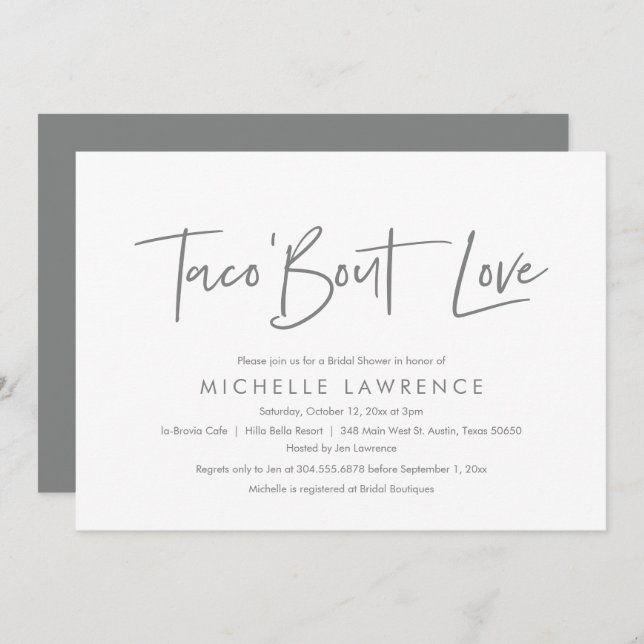 Invitation Fête de Fête des mariées moderne Décontractée, lud (Devant / Derrière)