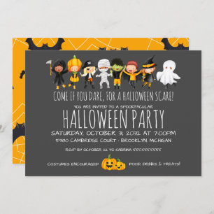 Invitation Fête de fête d'Halloween pour enfants